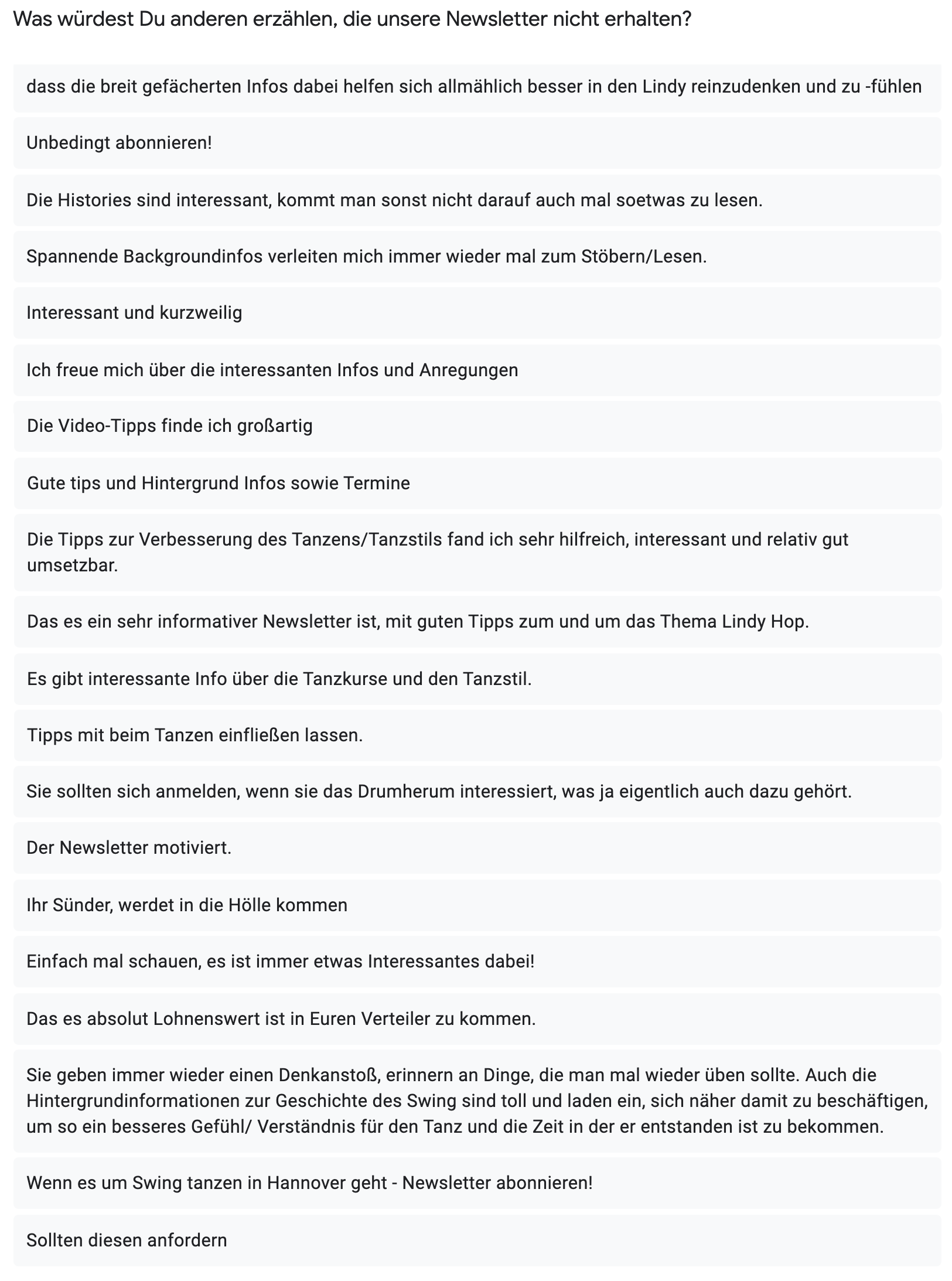 All Testimonial Feedback from 4 & 8 months