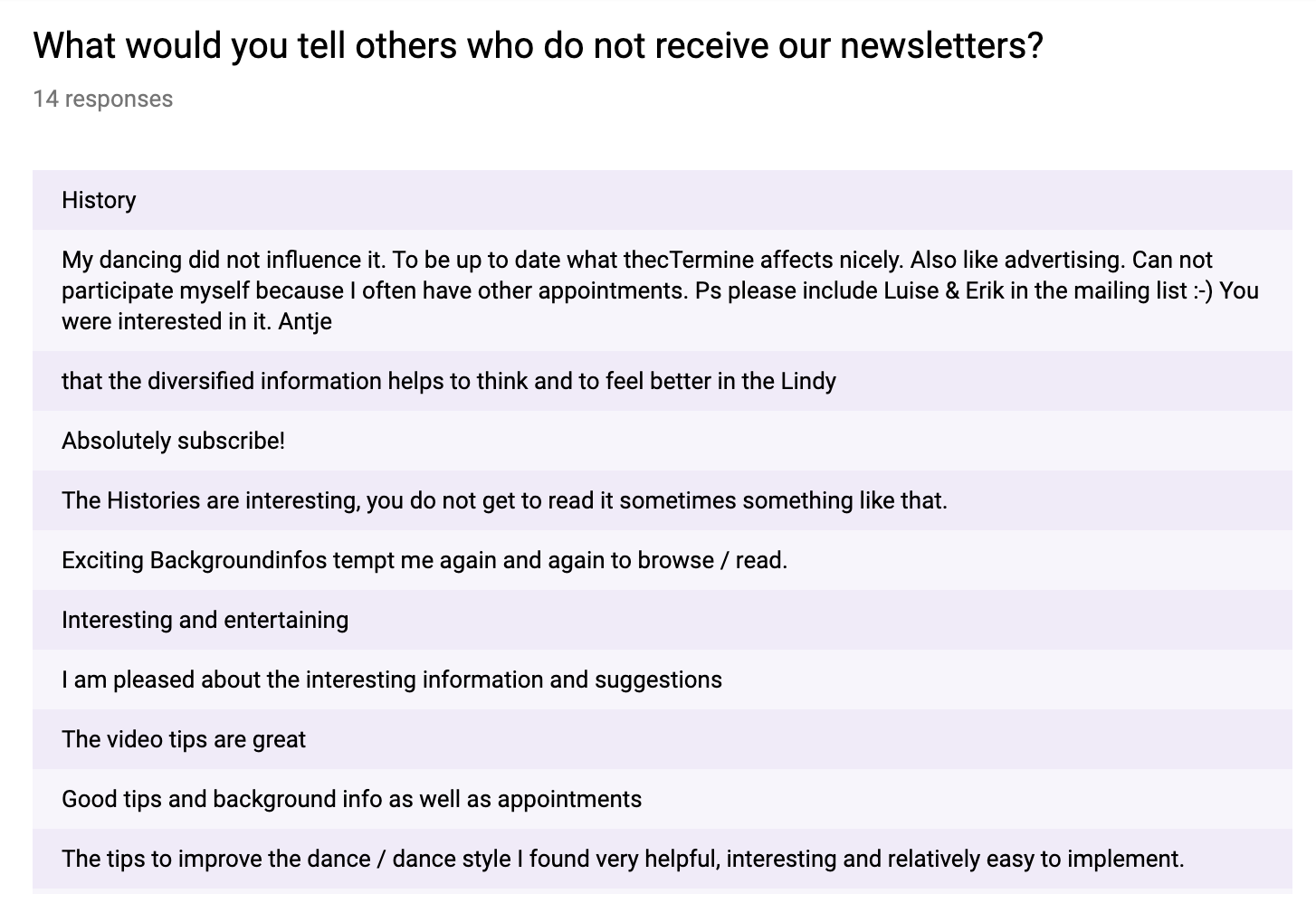 What would you tell others about our newsletter - Boris Shorty & Charlie Feedback EN